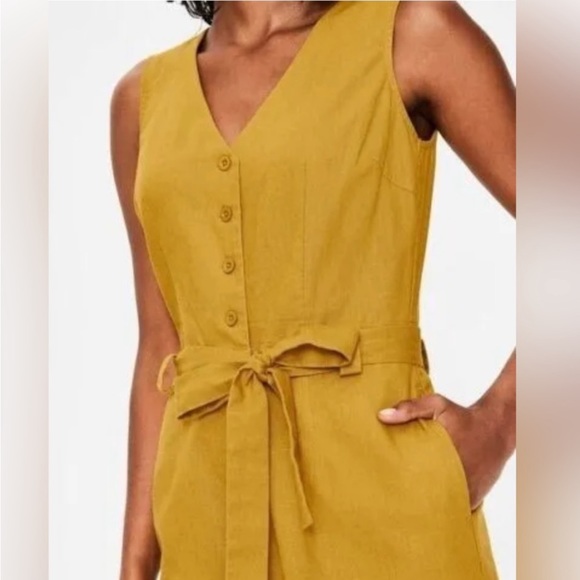 Mustard jumpsuit, linen blend, Boden - Picture 2 of 6